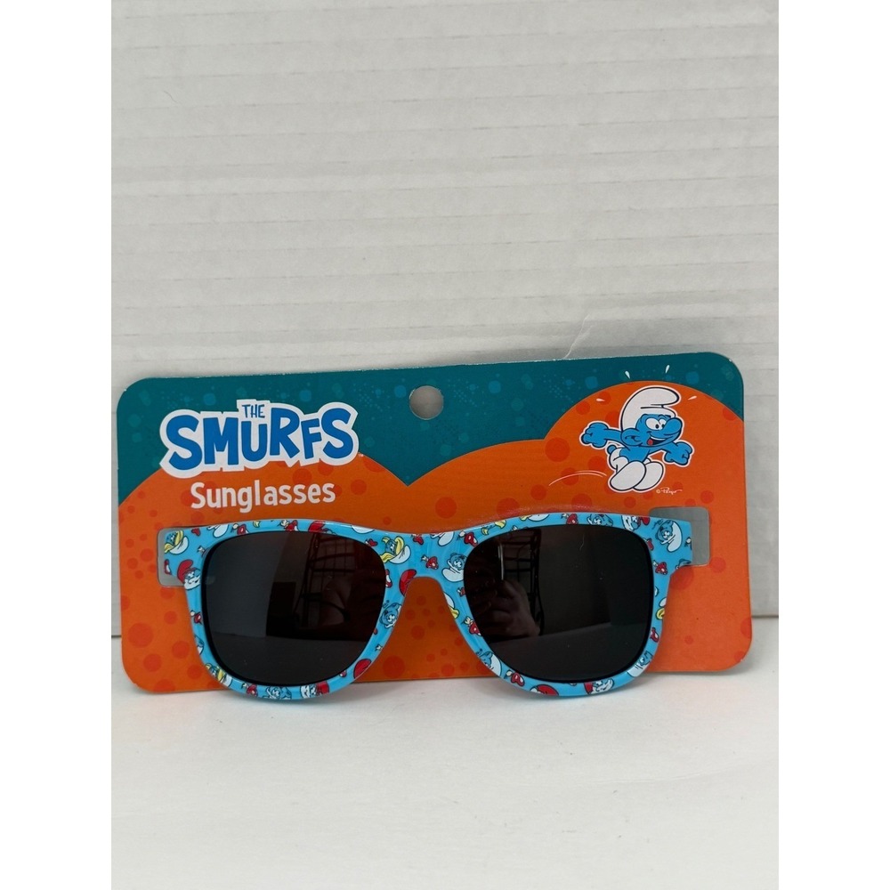 The Smurfs Sunglasses Blue Character Print Kids Wayfarer Style Peyo New